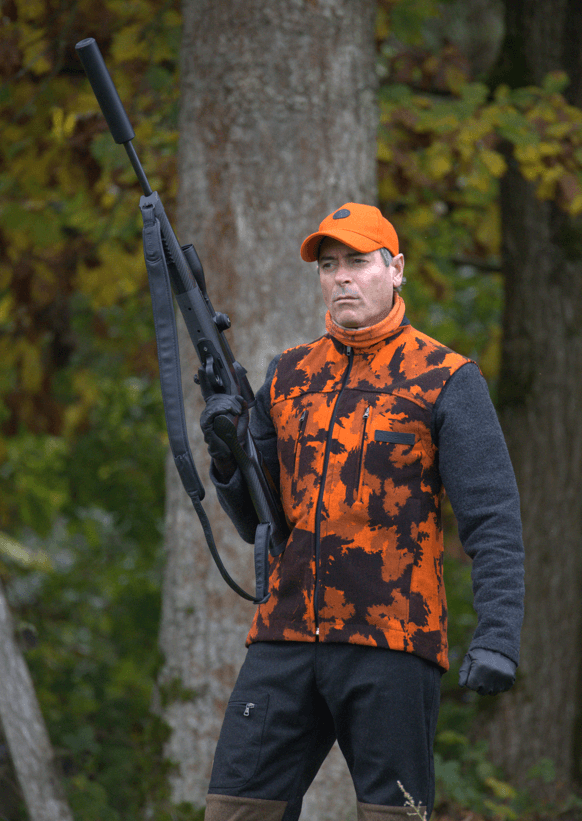 Grenland Blaze Camo Weste + Cap Orange