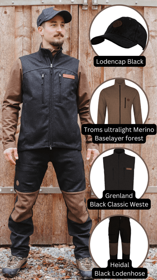 Grenland Black Classic - Herren Lodenweste Kombi 2