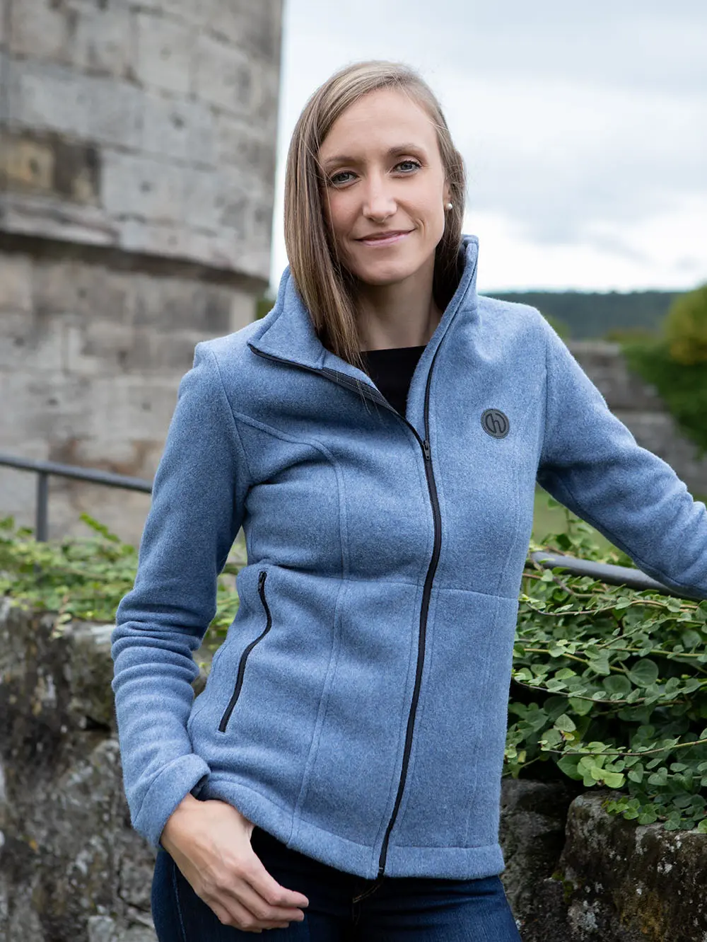 Soft Baumwolljacke aus 100% Bio Baumwolle - Lela - Blue Melange outdoor 1