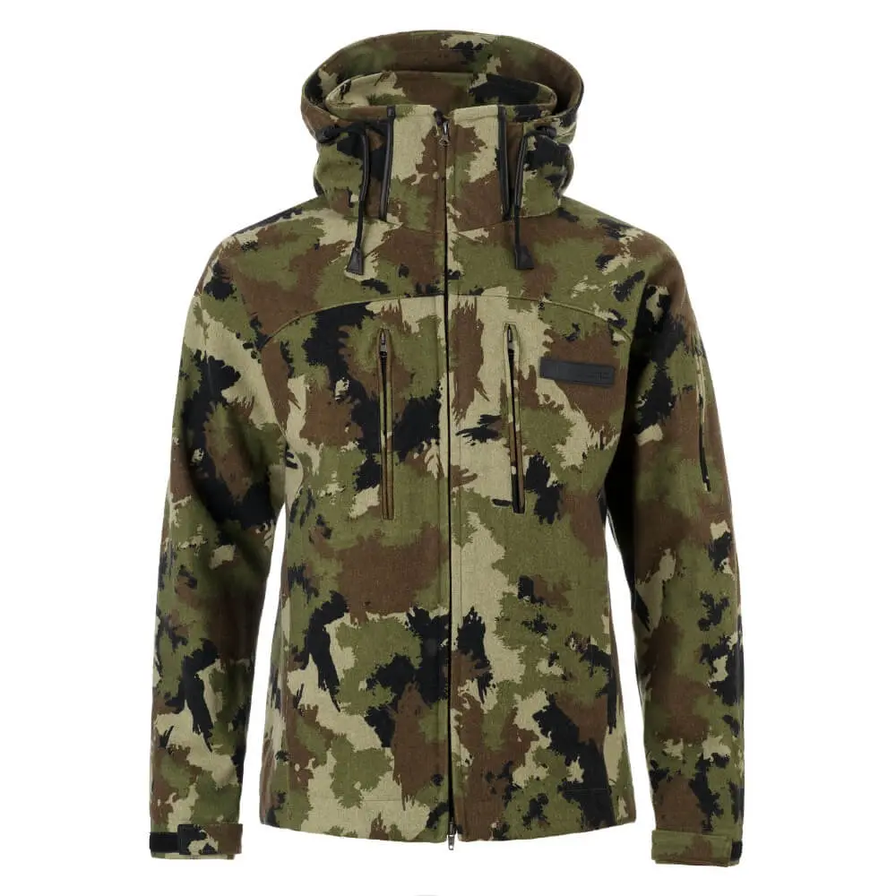 Grenland Pro Silent Forest Camo Lodenjacke Vorderseite
