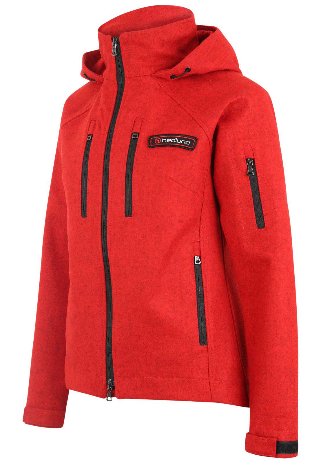 Damen Softshelljacke - Outdoorjacke aus Wolle - Leka mid red